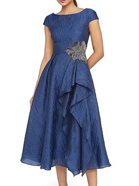 theia leona sequin embellished midi dress Leona Petal Midi Dress